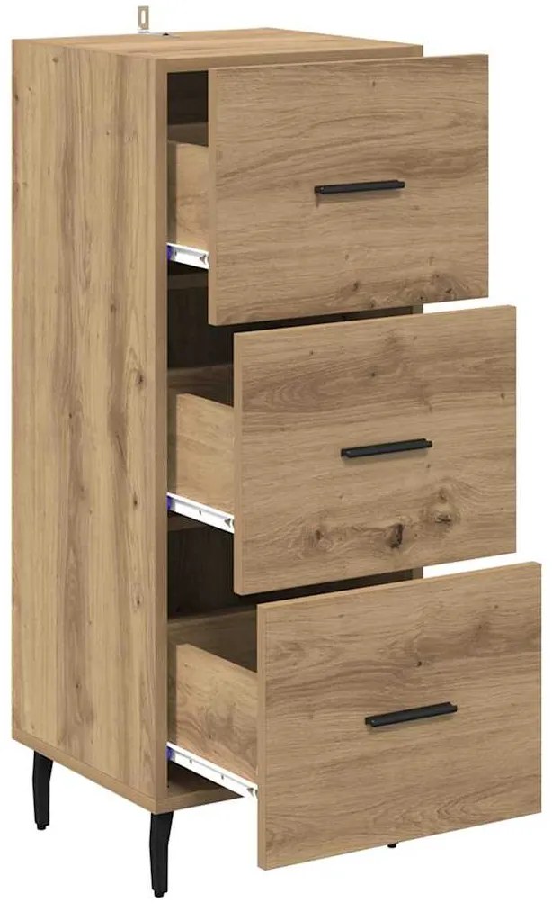 vidaXL Πλαϊνό γραφείο με συρτάρι artisan δρυς 34 x 34.5 x 90 εκ