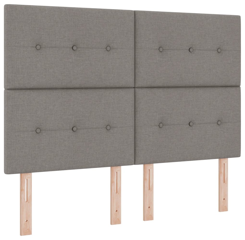 vidaXL Κρεβάτι Box Spring με Στρώμα Καφέ 140x190 εκ. Ύφασμα