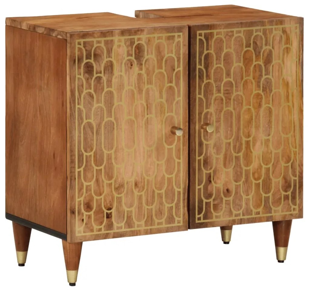 vidaXL Ντουλάπι Μπάνιου 62 x 33 x 58 εκ. από Μασίφ Ξύλο Μάνγκο