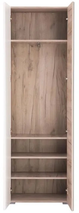 Έπιπλο Χολ Beny 2K OG Γκρί - Λευκή Λάκα 60x35x192,5 εκ. 60x35x192.5 εκ.