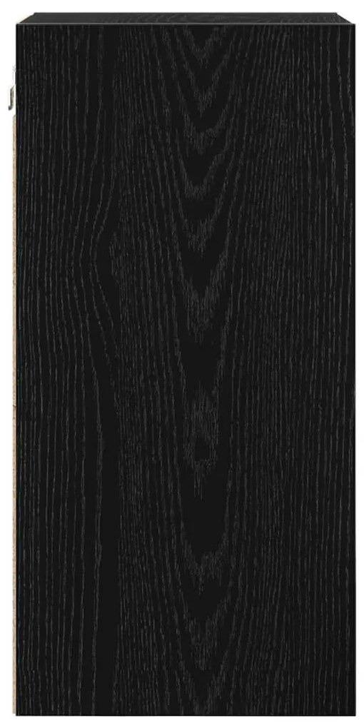 vidaXL Κρεμαστό ντουλάπι με ράφι Μαύρη δρυς 30 x 29,5 x 60 εκ.