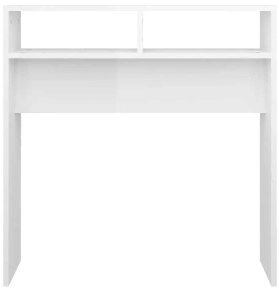 Τραπεζάκι Κονσόλα Γυαλιστερό Λευκό 78 x 30 x 80 εκ. Μοριοσανίδα - Λευκό