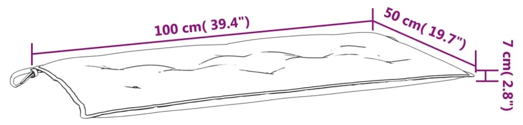Μαξιλάρι Πάγκου Κήπου Γκρι 100x(50+50)x7 εκ. Ύφασμα Oxford 314993