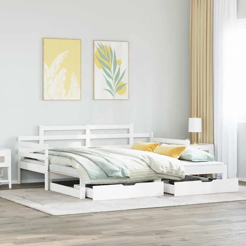 vidaXL Καναπές Κρεβάτι Συρόμενος Χωρίς Στρώμα 90x200 εκ. &amp; Συρτάρια