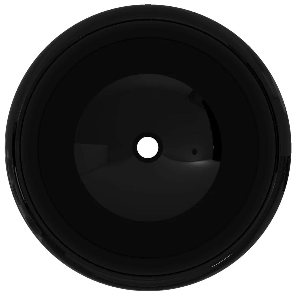 Νιπτήρας Στρογγυλός Μαύρος 40 x 15 εκ. Κεραμικός - Μαύρο