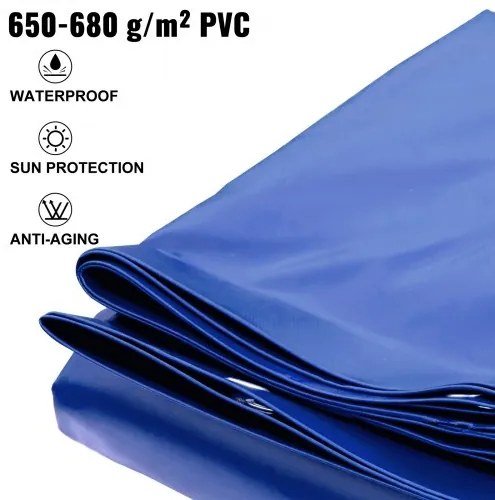 VEVOR Pool Safety Cover, 13x26 ft In-ground Pool Cover, Blue PVC Pool Covers, Rectangular Safety Pool Cover Winter Pool Cover Solid Safety Pool Cover for Swimming Pool Winter Protection Cover