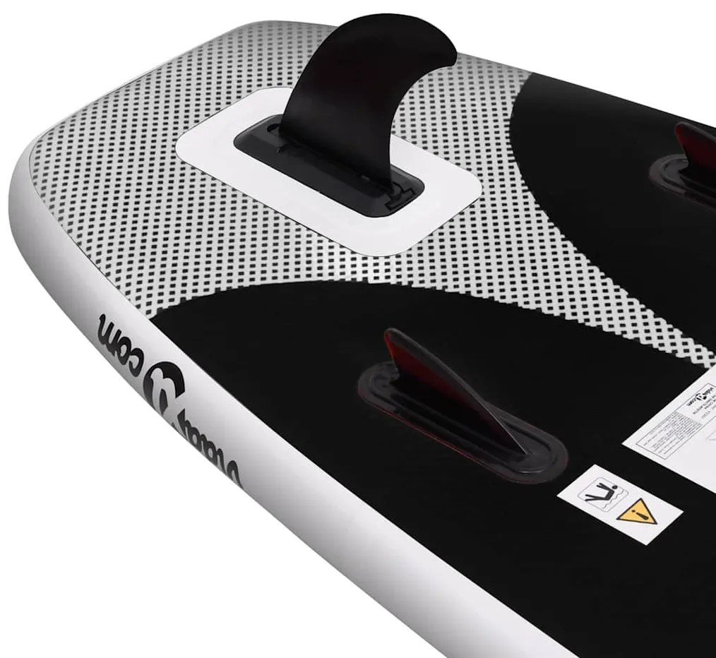 vidaXL Σανίδα SUP Φουσκωτή Σετ Μαύρη 300 x 76 x 10 εκ.