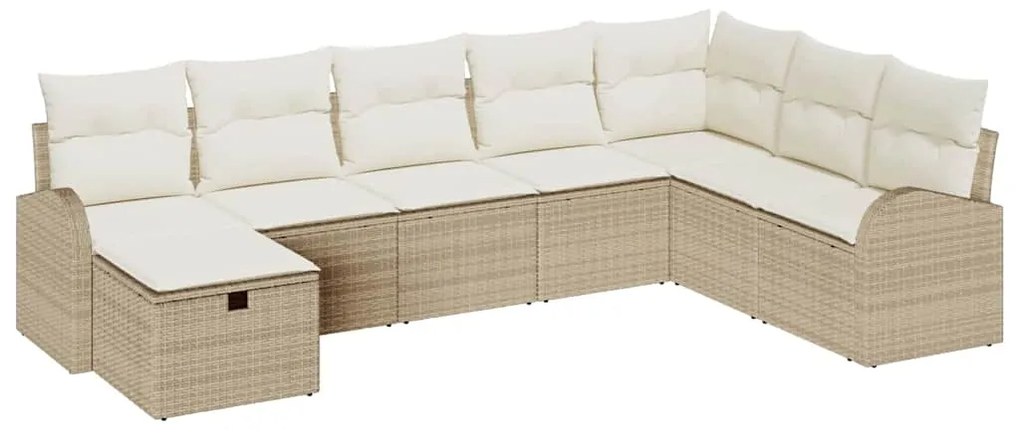 vidaXL Σετ Καναπέ Κήπου 8 pcs μπεζ και κρεμ 289 x 179 x 85 εκ.