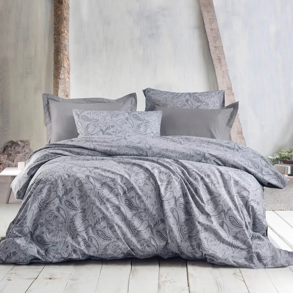 Κουβερλί Υπέρδιπλο (Σετ 220x240) Rythmos Symbol Lovetta Grey