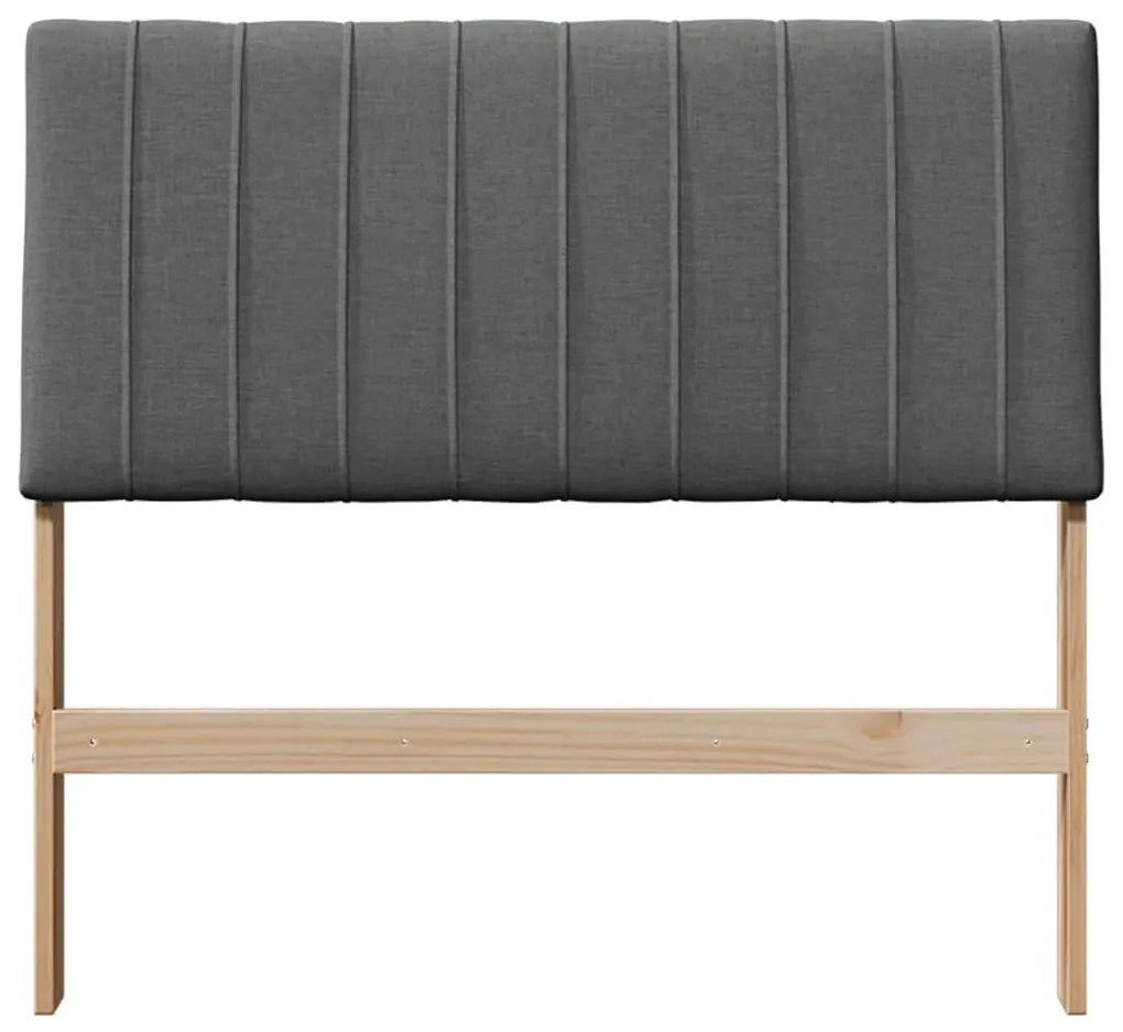 vidaXL Ταπετσαρισμένο κεφαλάρι Σκούρο Γκρι 100 cm Στερεά ξυλεία πεύκου