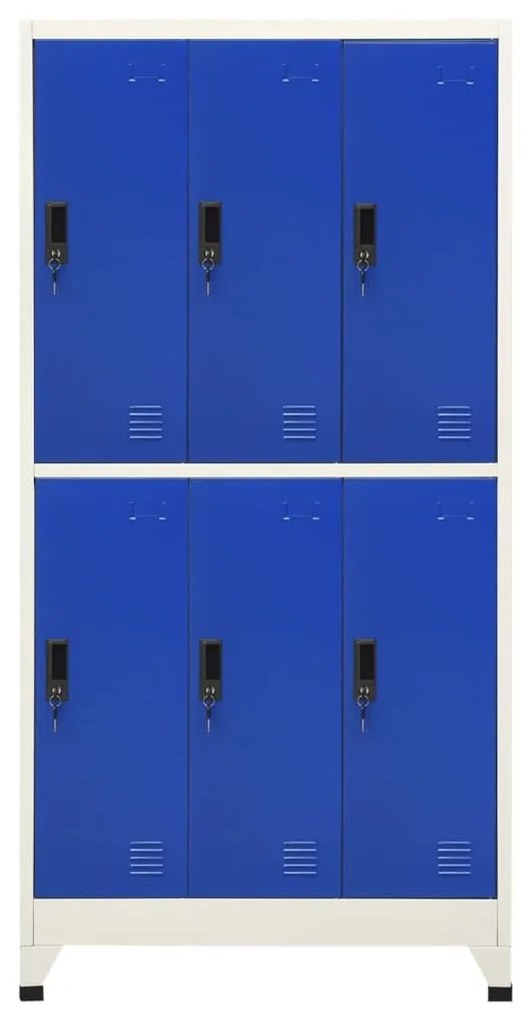 Φοριαμός Γκρι και Μπλε 90 x 45 x 180 εκ. Ατσάλινος - Γκρι