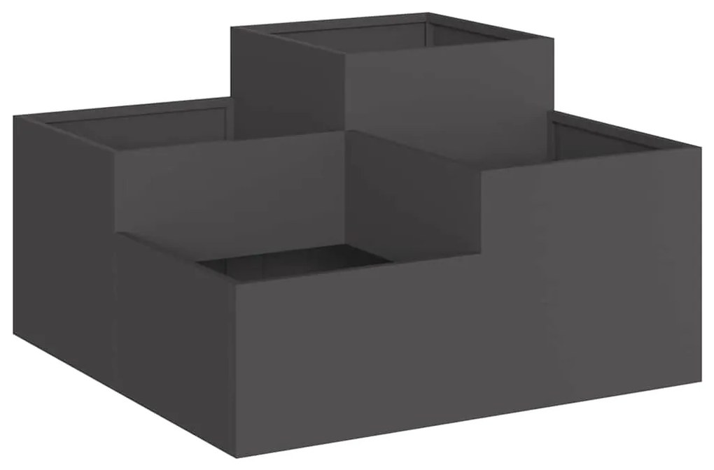 vidaXL Γλάστρα Κήπου Μαύρο 80 x 80 x 48 εκ. Ατσάλι