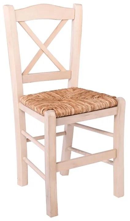 WOODWELL Ρ967,0METRO Καρέκλα Οξιά Άβαφη με Ψάθα Αβίδωτη 43x47x88cm Ρ967,0