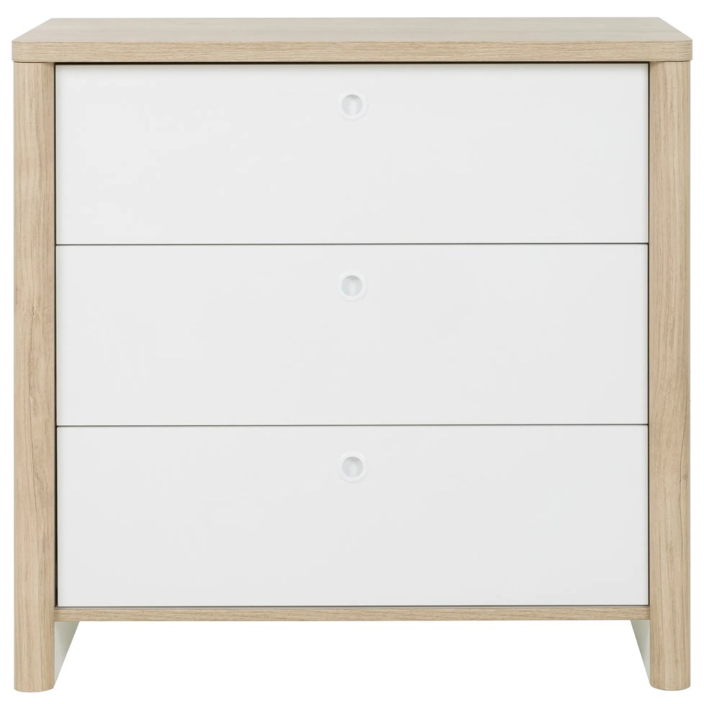 Insi Matis συρταριέρα με 3 συρτάρια 84x45x80εκ. Natural Chestnut / Λευκό  0201.GM11