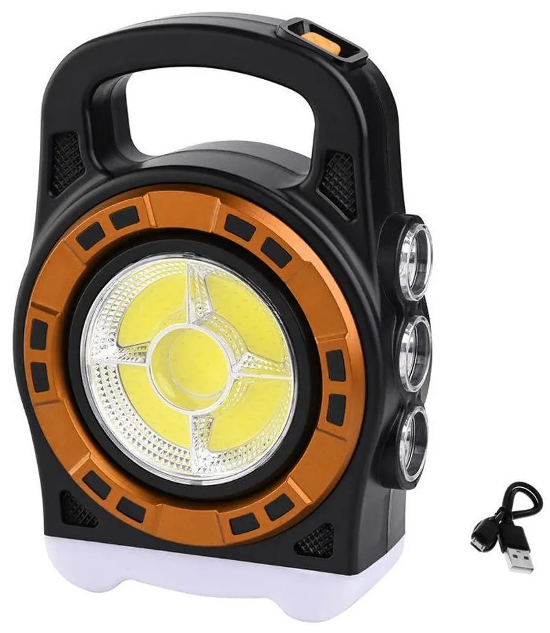 LED Επαναφορτιζόμενος Ηλιακός Φακός 20W IP44 Ψυχρό Λευκό με 3 Λειτουργίες Φωτισμού HB-6678C
