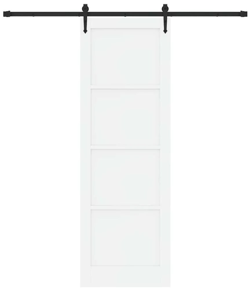 vidaXL Συρόμενη Πόρτα Χειροκίνητος Λευκό 78 x 232 cm Μασίφ ξύλο πεύκου