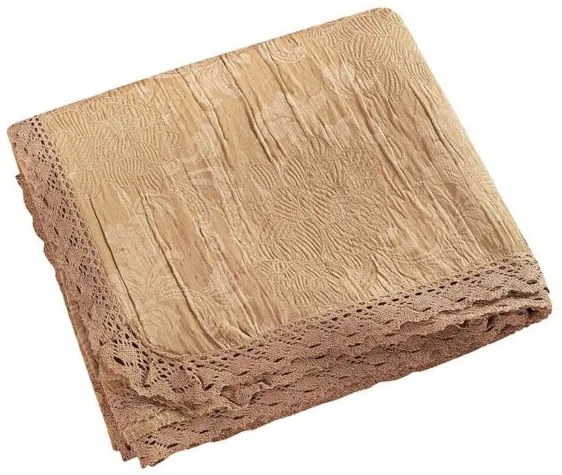 Beauty Home Κουβέρτα ζακάρ Art 1348 με δαντέλα μονή σε 3 χρώματα  170x250  Sky
