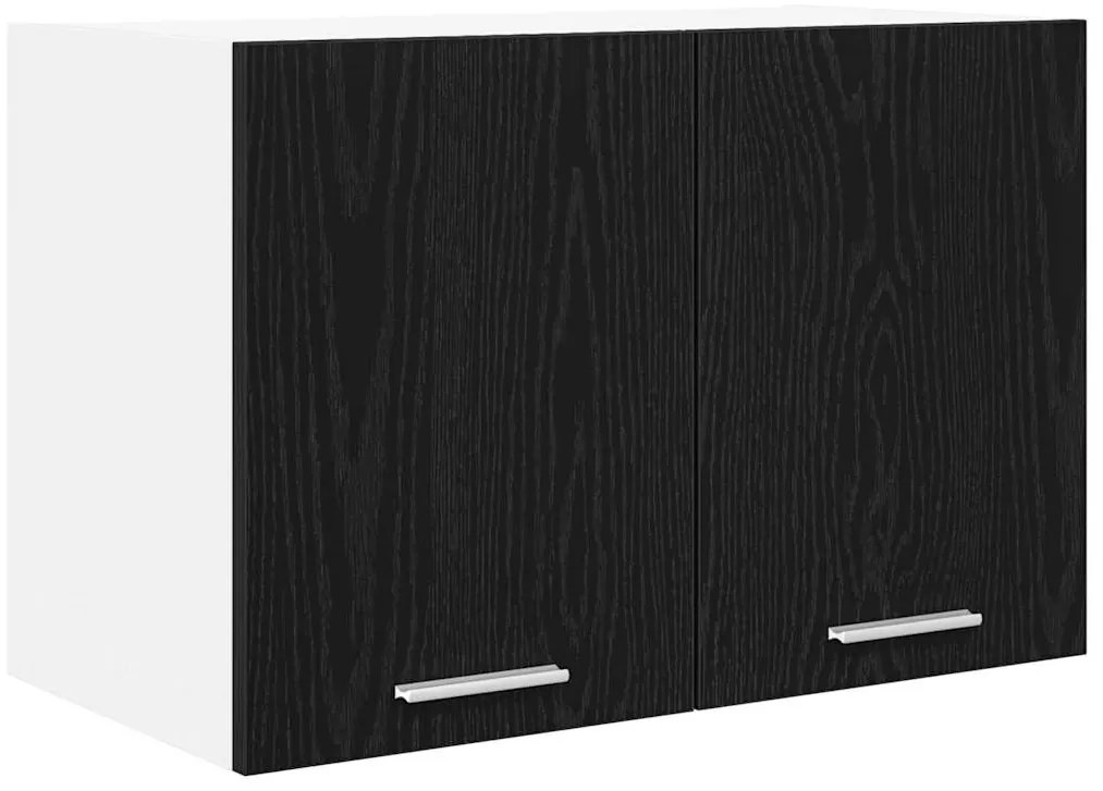 vidaXL Κρεμαστό ντουλάπι με πόρτα Riga 2 pcs Μαύρος Δρυς και Λευκό