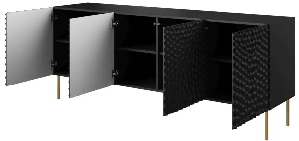 HOLE chest of drawers 190 black mat/ black mat DIOMMI CAMA-HOLE-KOM-190-CZ/CZ