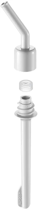 Buydeem CD1017-OW φορητή φιάλη ποτών, 500 ml, Ενσωματωμένο καλαμάκι, Αδιάβροχο, Ανθεκτικό στη θερμότητα γυαλί έως 150°C, Χωρίς BPA, Λευκό