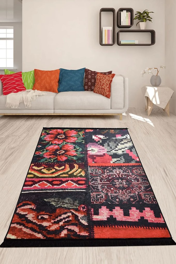 Χαλί Blush Djt 882CHL2687 Black-Multi Conceptum Hypnose 80X150cm