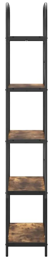 vidaXL Ράφι Βιβλίων Καπνιστή δρυς 80 x 30 x 183 εκ Επεξεργασμένο ξύλο
