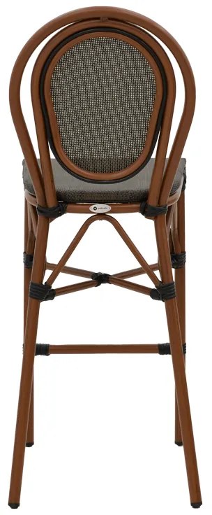 Σκαμπό μπαρ Dezyan pakoworld καρυδί αλουμίνιο-γκρι textilene 41.5x53.5x116εκ