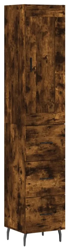 vidaXL Ντουλάπι Καπνιστή δρυς 34,5x34x180 εκ. από Επεξεργασμένο Ξύλο