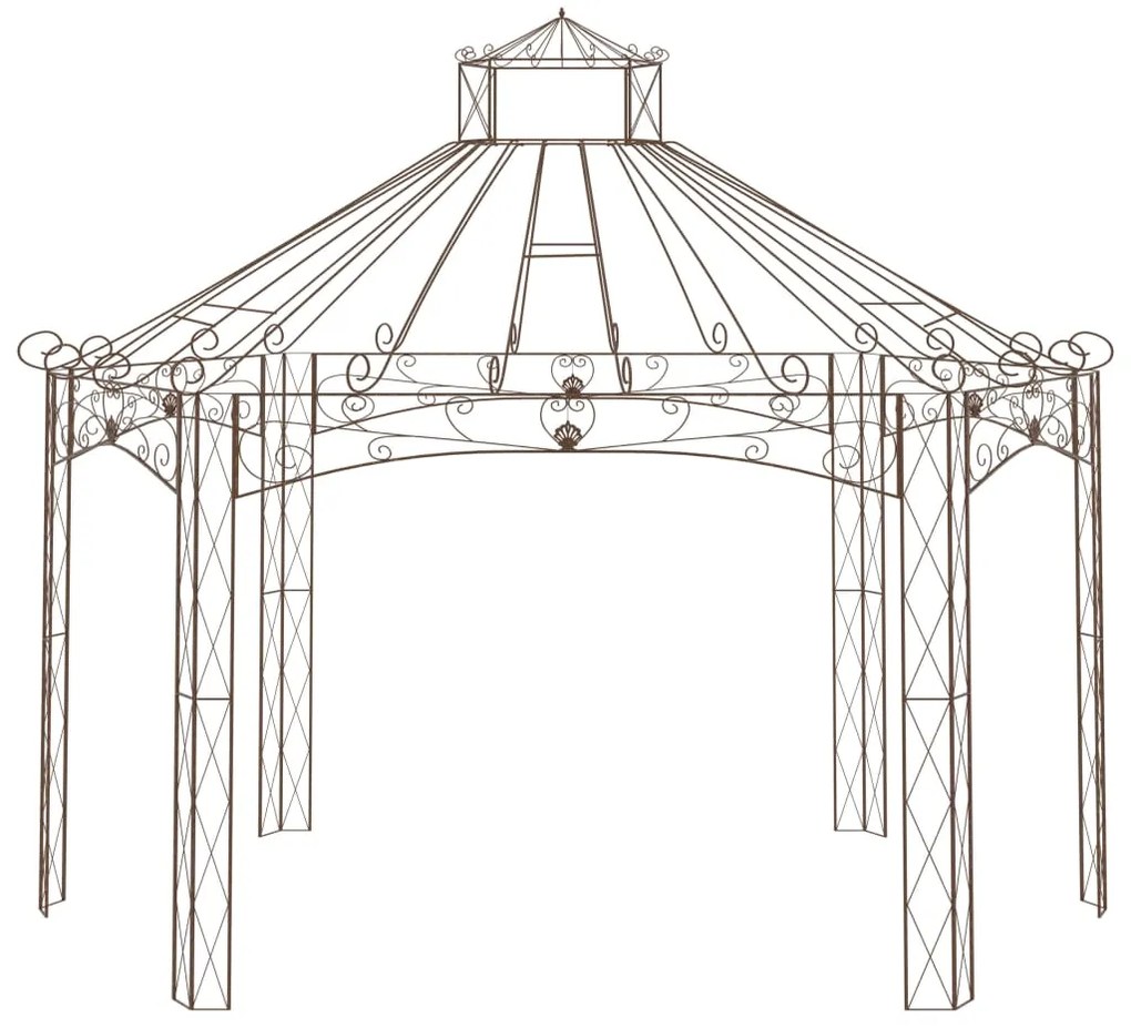 vidaXL Κιόσκι Κήπου Αντικέ Καφέ 558 x 350 x 408 εκ. Σιδερένιο