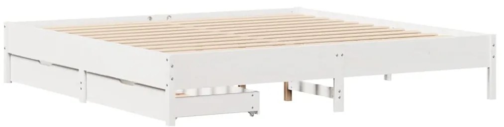 vidaXL Σκελετός Κρεβ. Χωρίς Στρώμα Λευκό 180x200 εκ Μασίφ Πεύκο