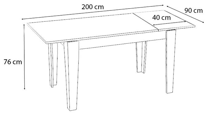 Τραπέζι μελαμίνης Helmut Megapap επεκτεινόμενο χρώμα γκρι ρετρό 160/200x90x76εκ.