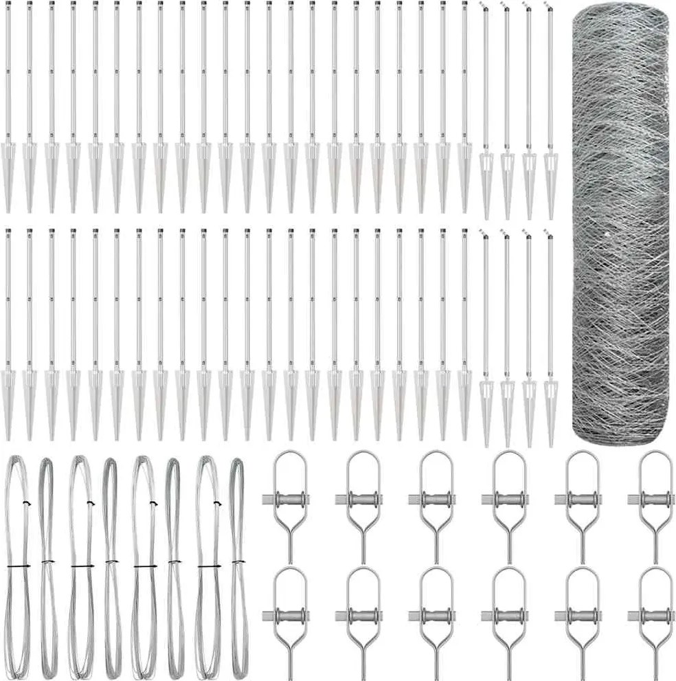 vidaXL Στύλος Περιφράξεων Ασημί