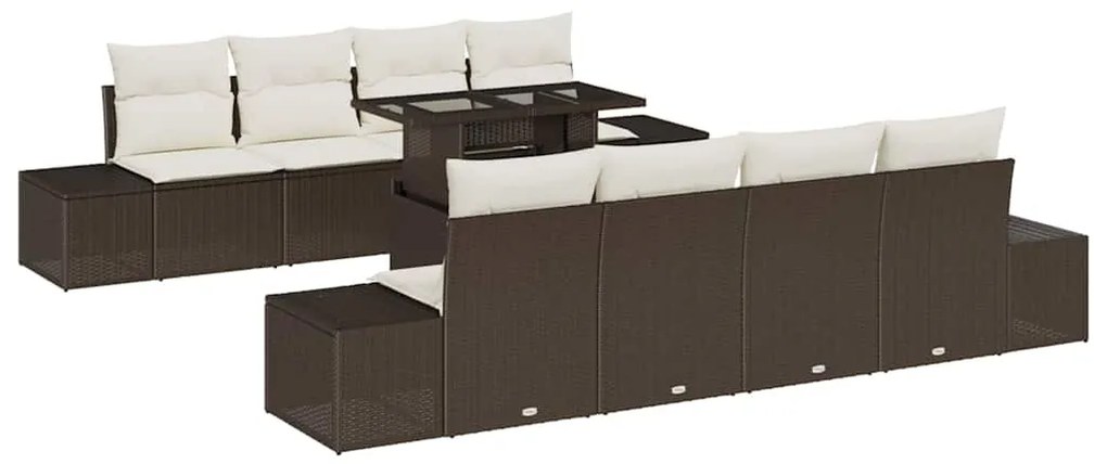 vidaXL Σετ Καναπέ Κήπου 7 pcs Καφέ και κρεμ 100 x 55 x 73 εκ