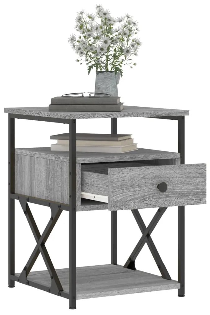 vidaXL Κομοδίνα 2 τεμ. Γκρι Sonoma 40x42x55 εκ. από Επεξεργασμένο Ξύλο