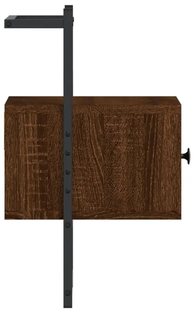 vidaXL Κομοδίνα Επιτοίχια 2 τεμ. Καφέ Δρυς 35x30x51 εκ. Επεξ. Ξύλο