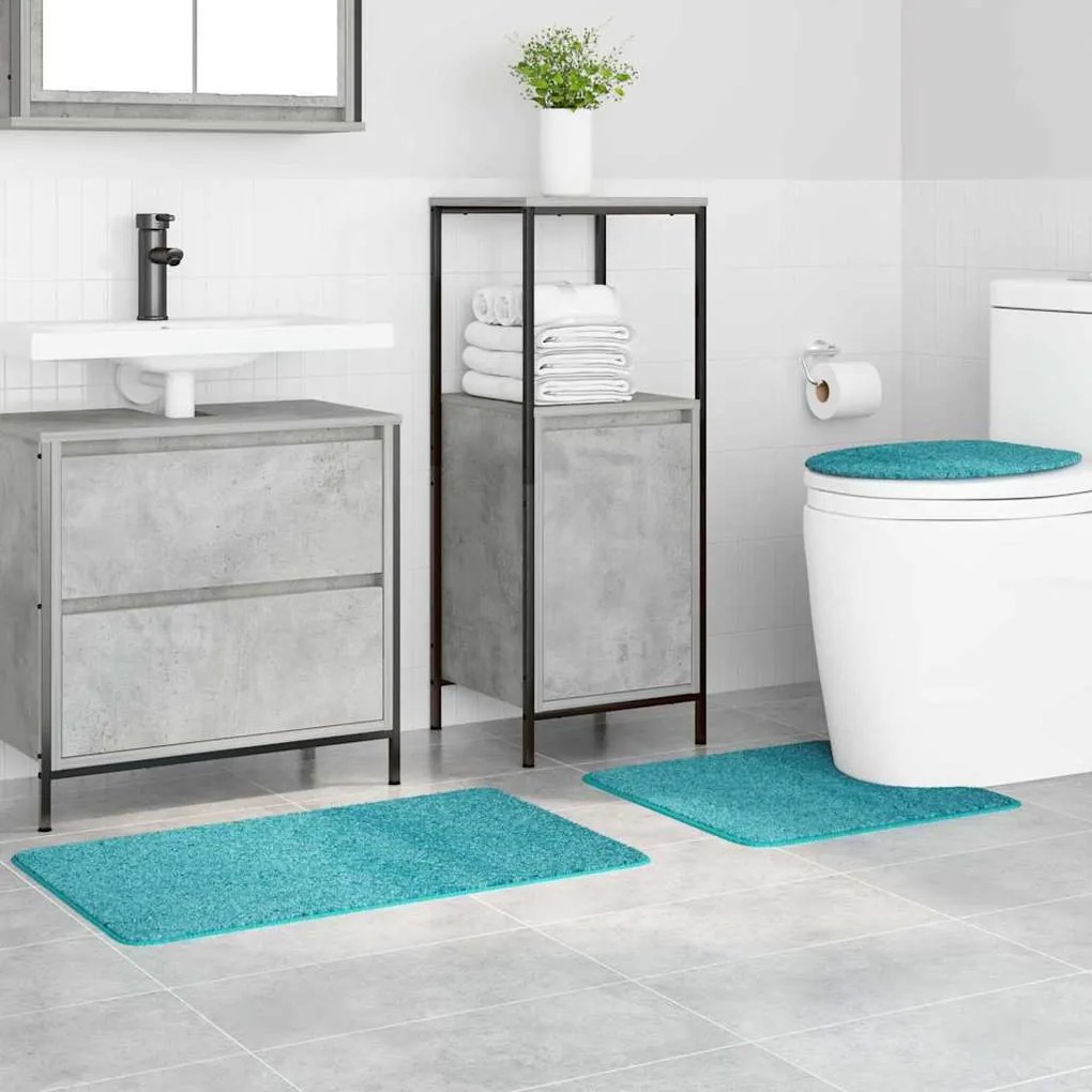 vidaXL Πατάκι μπάνιου 3 pcs Τιρκουάζ 50 x 50 cm Πολυπροπυλένιο