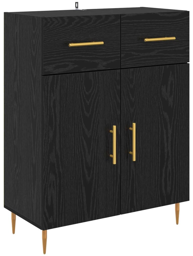 vidaXL Highboard Μαύρη Οξυά 69,5 x 34 x 180 εκ. Επεξεργασμένο ξύλο