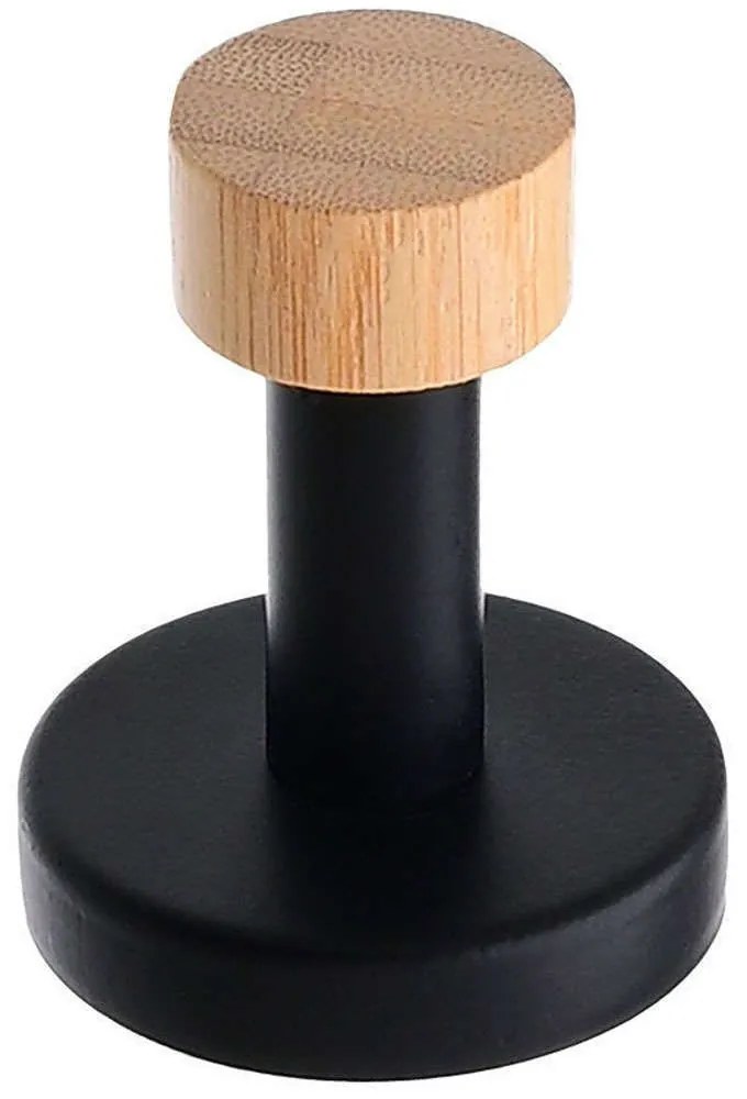 Άγκιστρο Μπάνιου Bamboo Essentials 02-14742 6,6x5,3cm Natural-Black Estia Metal,Bamboo