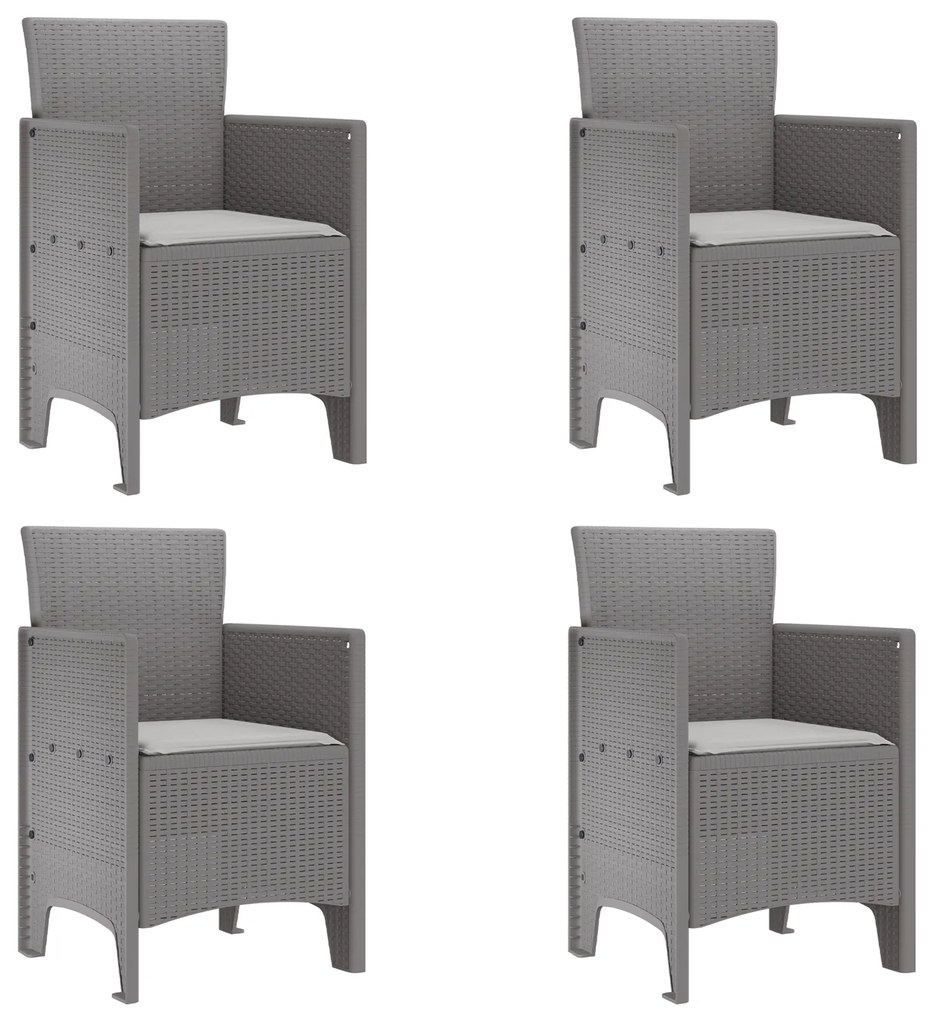 vidaXL Σετ γευμάτων κήπου 5 pcs Ανοιχτό γκρι 150 x 100 x 73 εκ.