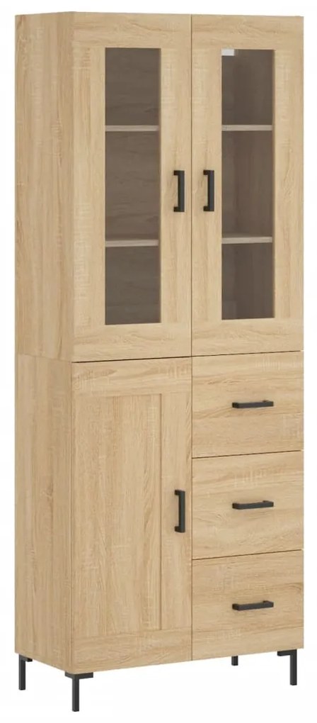 vidaXL Ντουλάπι Sonoma δρυς 69,5 x 34 x 180 εκ. από Επεξεργασμένο Ξύλο