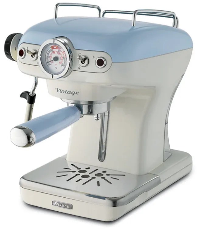 Μηχανή εσπρέσο Ariete VINTAGE 1389/15, 850W, 15 bar, 0,9 l, αλεσμένη και ESE, Maxi-Cappuccino, Μπλε