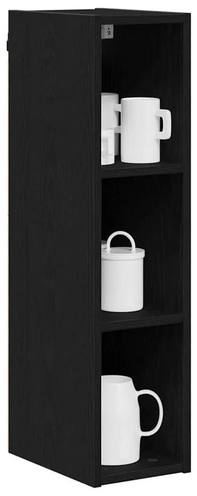 vidaXL Κρεμαστό ντουλάπι με αποθήκευση Μαύρη Οξυά 20 x 29,5 x 80 εκ.