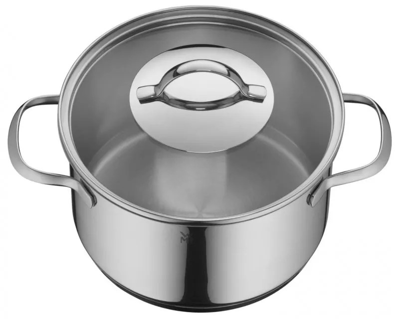 Σετ κατσαρόλες WMF Provence Plus 5, 9 μέρη, Ανοξείδωτο ατσάλι 18/10, Πάτος TransTherm πολλαπλών στρώσεων, Επαγωγή, Ασημί