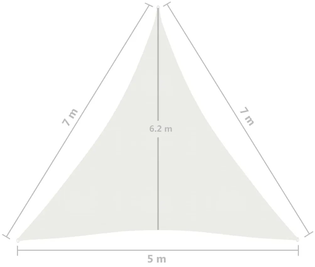 Πανί Σκίασης Λευκό 5 x 7 x 7 μ. από HDPE 160 γρ./μ² - Λευκό