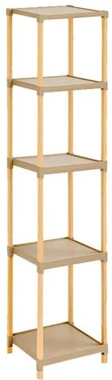 Ραφιέρα δαπέδου πλαστική - ξύλινη φυσικό - μπεζ 28x25x137εκ. FIX-2011-5-FIX-2011-5-Μπεζ FIX-2011-5