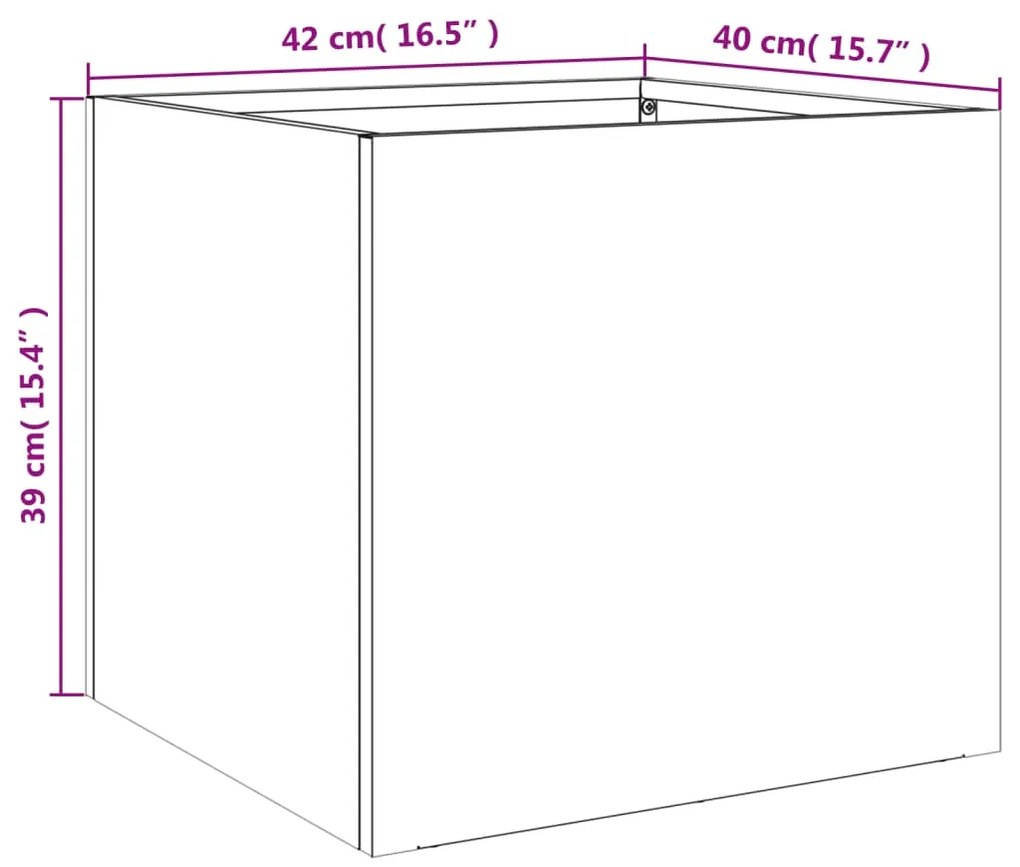 Ζαρντινιέρες 2 τεμ. Ασημί 42 x 40 x 39 εκ. Γαλβανισμένο Χάλυβα - Ασήμι