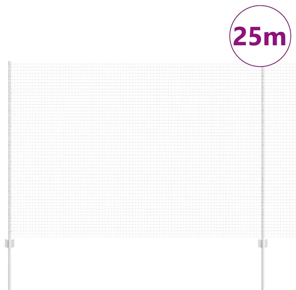 vidaXL Φράχτης με Στήλες. Ασημί 1.6 x 25 m Ατσάλι