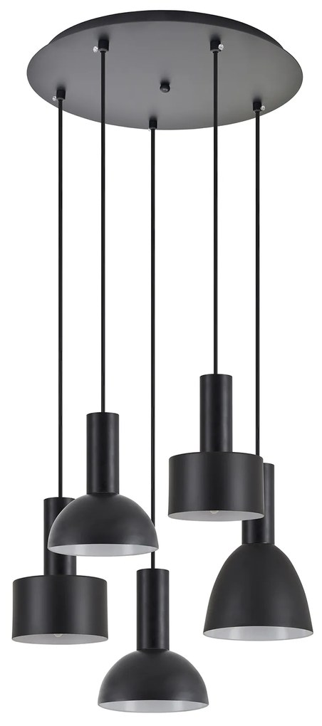 SE21-BL-4-5BL-MS123 ADEPT FLEX Black Pendant Black Metal Shade+