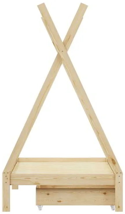 Παιδικό κρεβάτι Lalitto τ.Montessori με 2 συρτάρια τ.Montessori  pakoworld ξύλο πεύκου σε φυσική απόχρωση 90x190εκ
