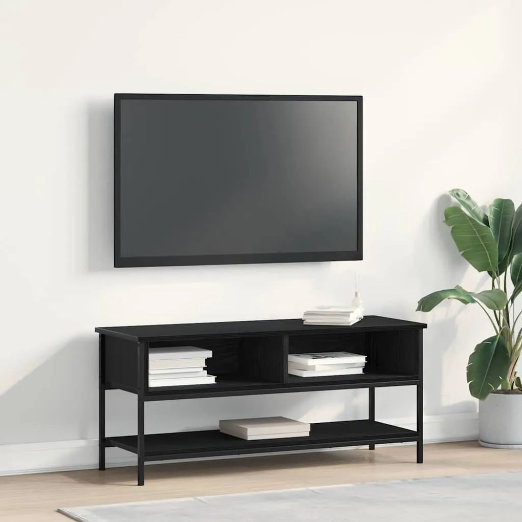 vidaXL Ντουλάπι TV Μαύρη δρυς 100 x 35 x 45 εκ. Επεξεργασμένο ξύλο
